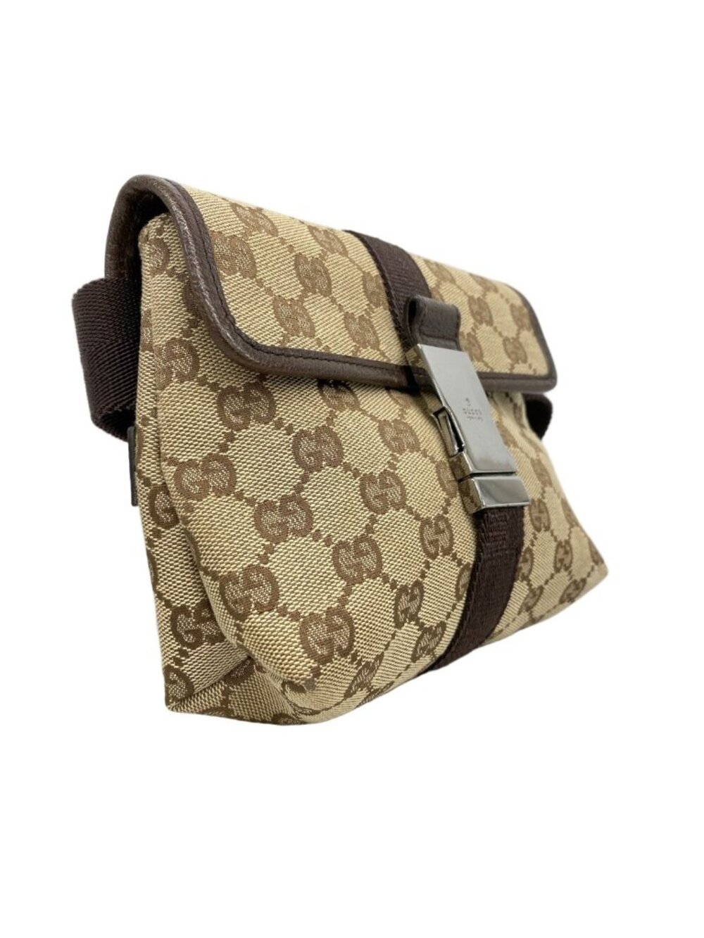 Gucci Waist Bag GG Canvas Brown Silver - Picture 2 of 10